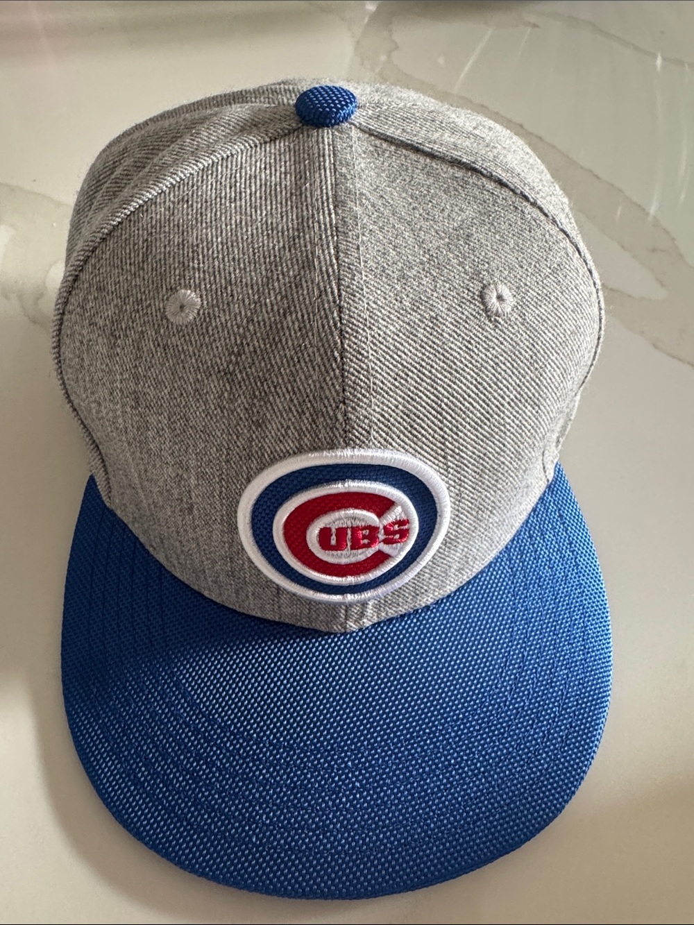 Cubs Baseball Grey and Blue Snapback Hat